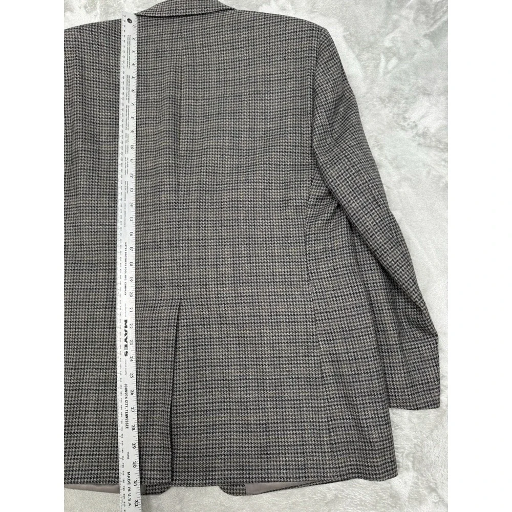 Vintage Ralph Lauren Wool‎ Blazer Jacket Mens 43R Houndstooth Plaid Sport Coat